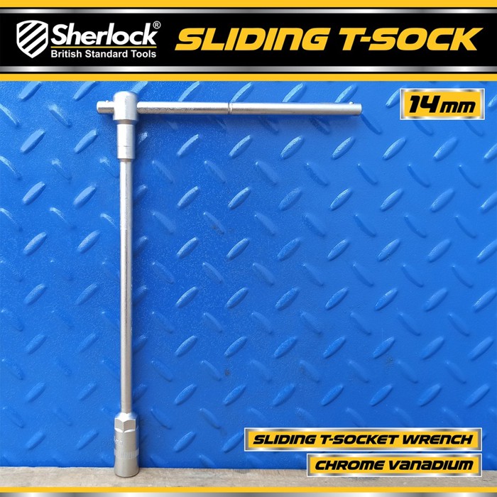 Kunci T - Type Socket 14mm / Sherlock Kunci Sok/Sock T (Gagang Slide/Geser)