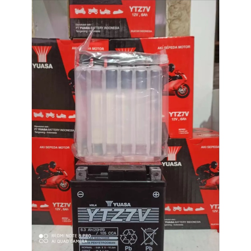 Jual AKI MOTOR AKI KERING YTZ7V MERK YUASA,AKI YUASA YAMAHA NMAX AKI