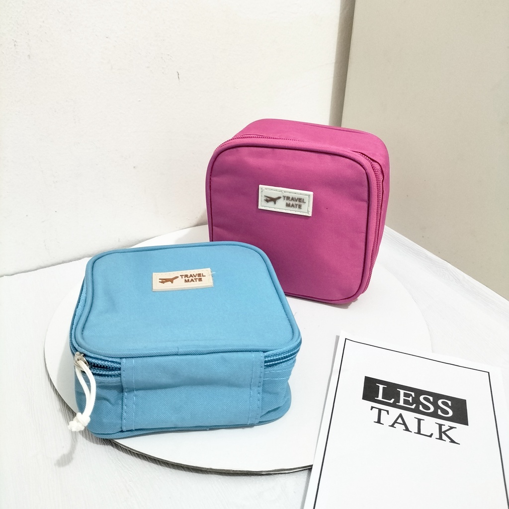 Mini pouch travel mate tas make up mini pouch kosmetik kecil travel organizer tas make up korea dompet pembalut wanita dompet koin pouch headset