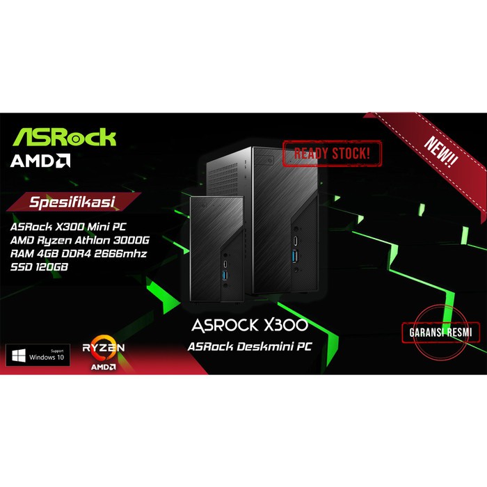 Mini PC ASRock X300 AMD AM4 - Barebone Kit AMD AM4 - Mini PC AMD Barebone