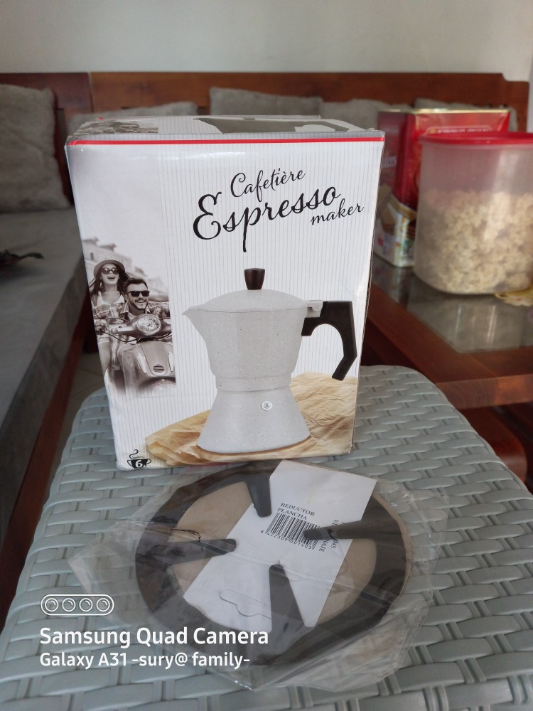 Mokapot Kompor Induksi 6 Cup 300ml - Moka Pot Induction Conalli Hitam Espresso Coffee Maker