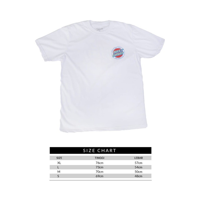 t-shirt ducks garage motorcycle white