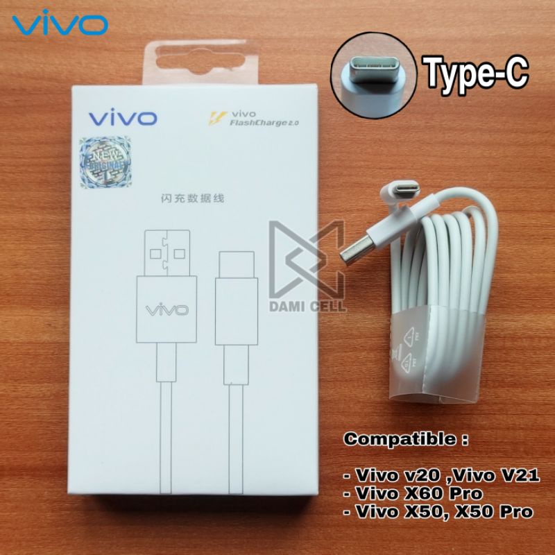 Cable Charge Kabel Data Vivo v21 Usb Type C Fast Charge 3A QC2.0 Original 100%