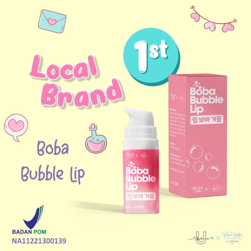 [BUY 1 GET 1 GIFT] READY BOBBA BUBBLE LIP YEPPU LIP BUBBLE BOBA YEPPU RAECCA GLOW UP TINT Confident Brave Strong Lippie Serum