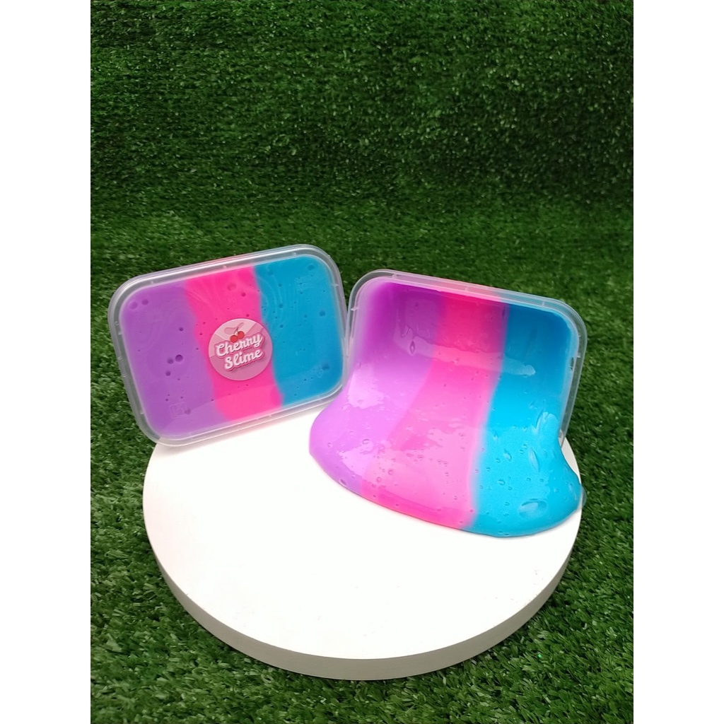 SLIME TOFU TIGA WARNA/SLIME UNGU PINK BIRU/SLIME TOFU MURAH/SLIME JIGGLY/SLIME VARIASI/SLIME FUYU