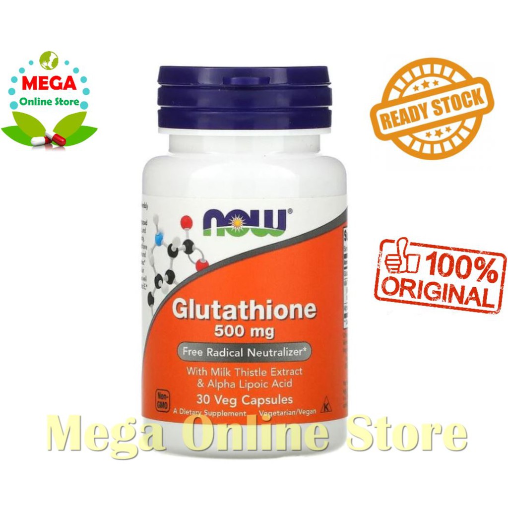 Now Foods Glutathione 500 mg 30 Kapsul Vegetarian