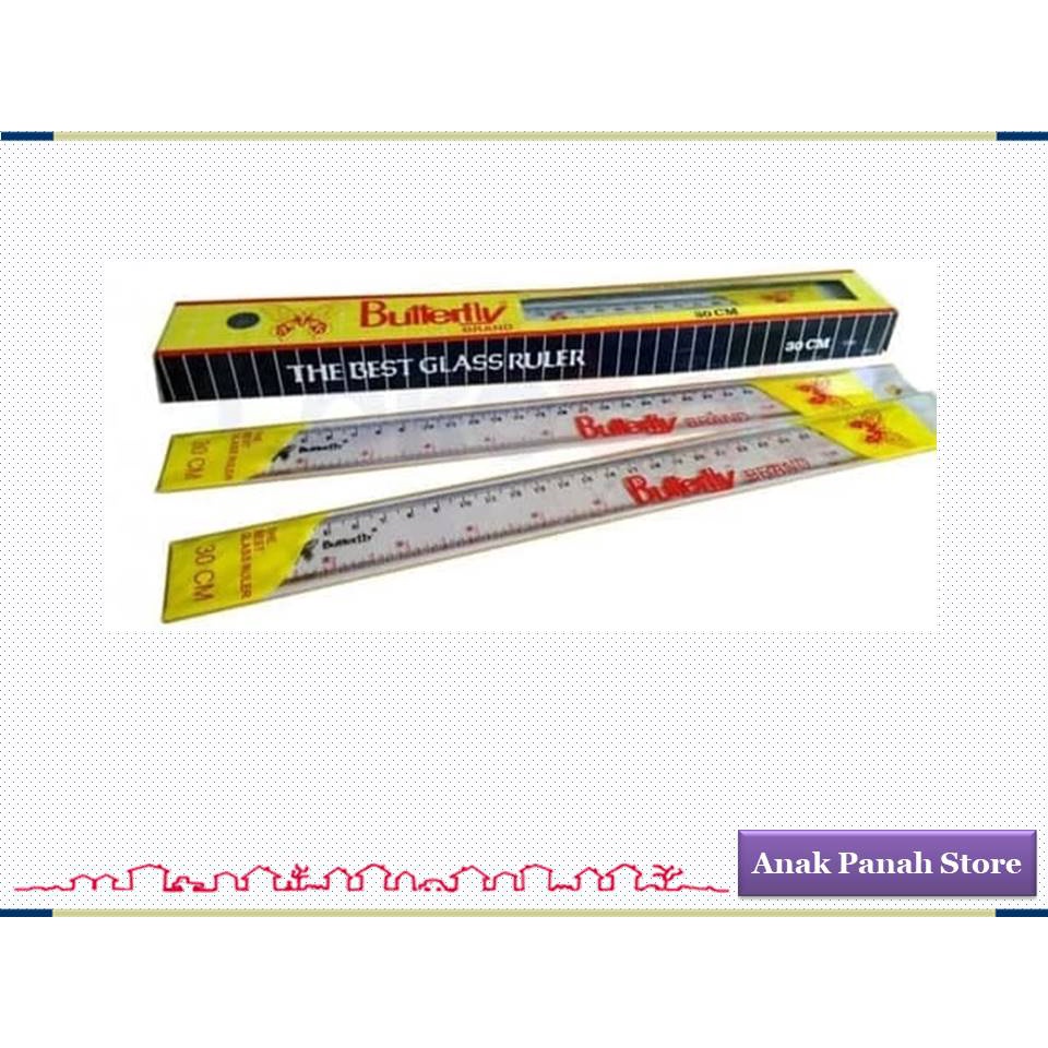 

Penggaris Plastik 30 cm Merk Butterfly ( isi 12 pcs )