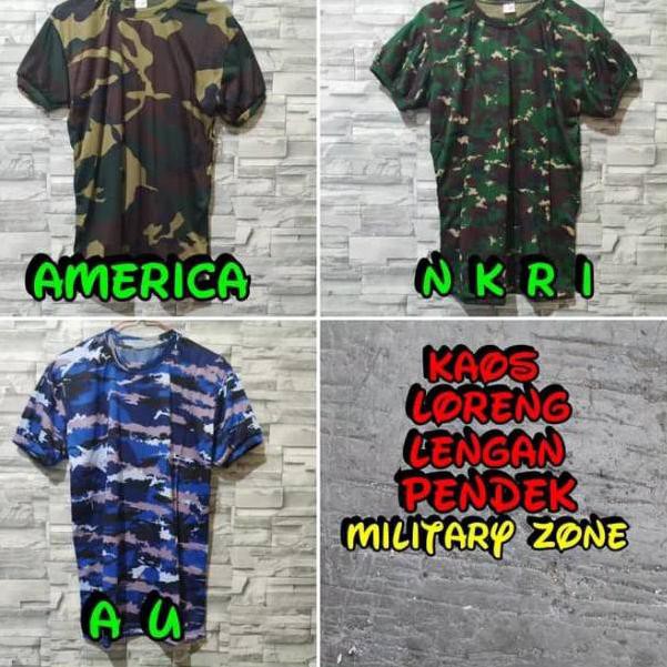 Termurah GROSIR BAJU KAOS LORENG LENGAN PENDEK TACTICAL CAMO OBLONG  BANDUNG ARMY LAPANGAN