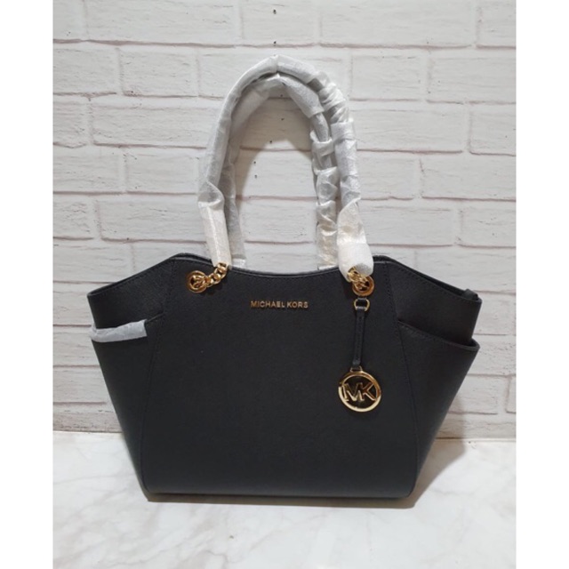Tas michael kors mk tote chain black original bag authentic
