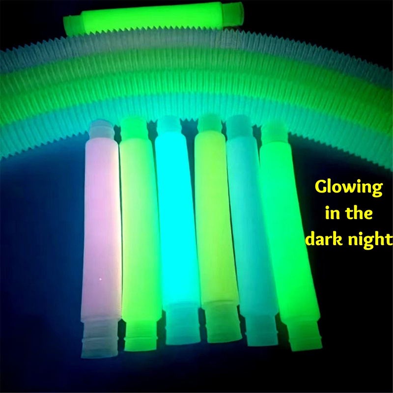 COD❤️Mainan Edukasi Pop Tube Fun Pull / Tabung Fidget Lipat Warna Macaron Untuk Penghilang Stress Anak Mainan Tabung Remas Luminous Pereda Stres