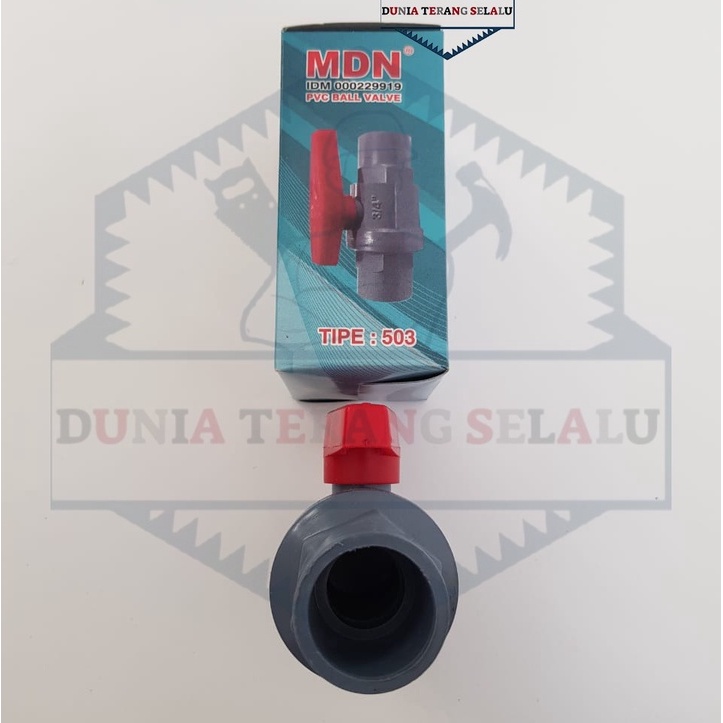 Ball Valve Pvc MDN 3/4&quot; gagang panjang polos - Bal Valf Plastik 0.75 in - Stop Kran Bola MDN 5003 0,75 inci - Pvc Ball Valve MDN