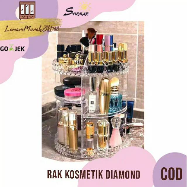 Rak Kosmetik Putar Acrylic diamod  & Make Up Putar 360 Derajat Best Quqlity,SHENAR