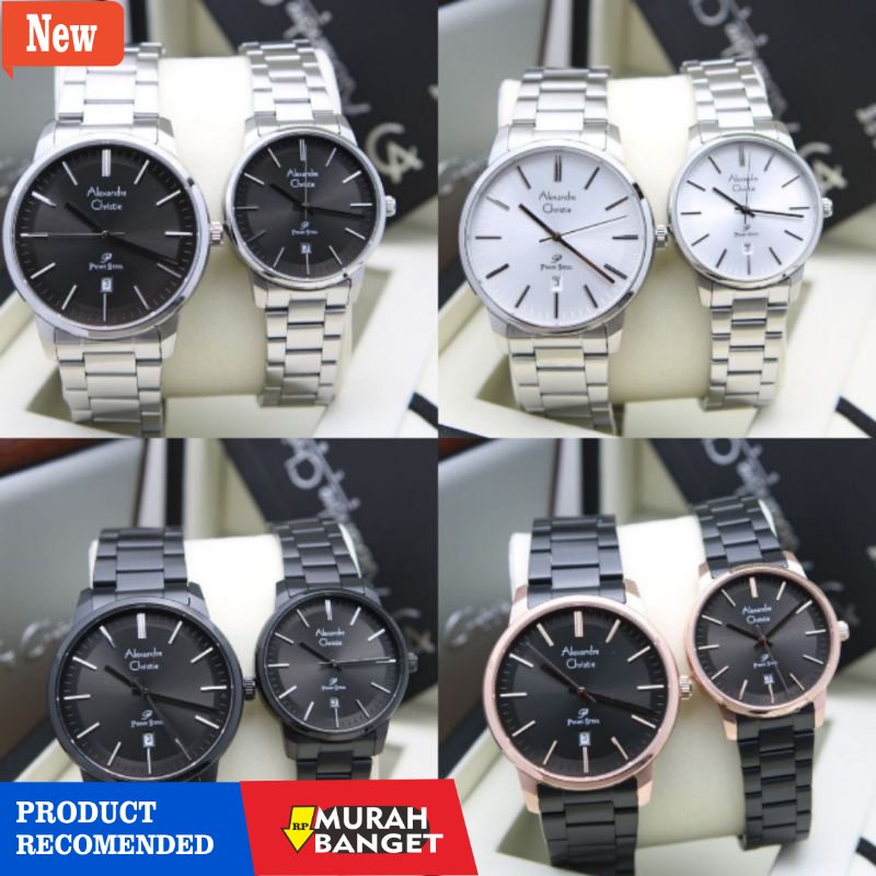 Jam tangan couple terbaik- Alexandre Christie AC 1030 Jam Tangan Couple/Pria/Wanita AC 1030 Rantai O
