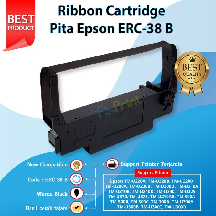 Ribbon Cartridge ERC 38 ERC-38 ERC38 Black Pita Printer Epson TM-U220