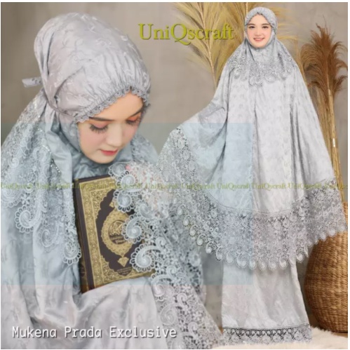 MUKENA RENDA KEONG PRADA SUTRA MILO PARIS FULL BORDIR WARNA MUKENA JUMBO
