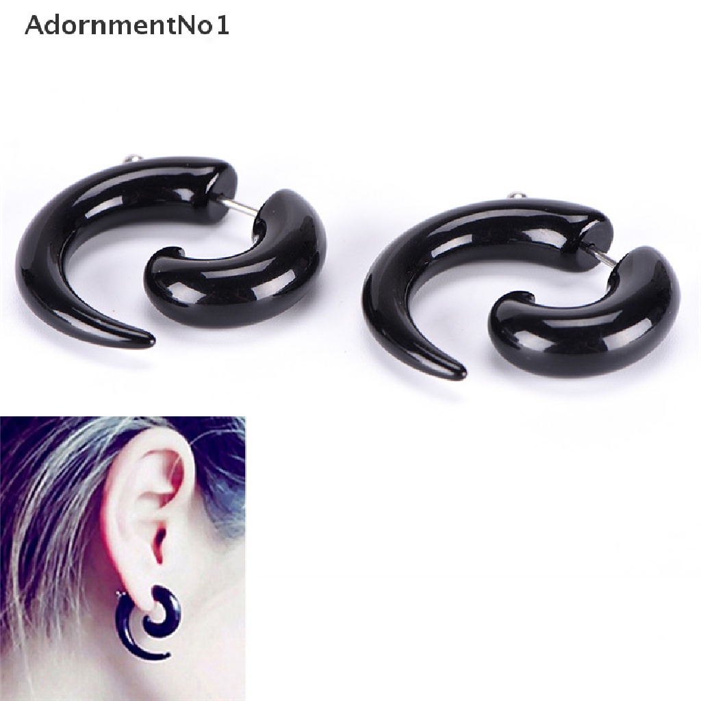 (AdornmentNo1) Anting Tusuk Bentuk Siput Bahan Akrilik Warna Hitam Untuk Pria / Wanita