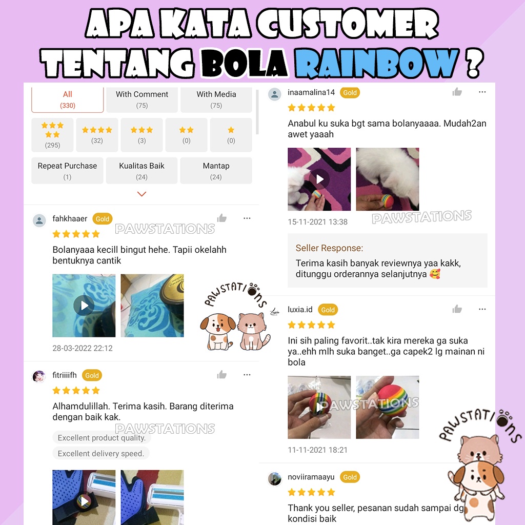 Bola Mainan Kucing Bola Mainan Anjing Bola Rainbow Bolhttps://seller.shopee.co.id/portal/producta Pelangi Bola Warna Warni Mainan Anak Kucing