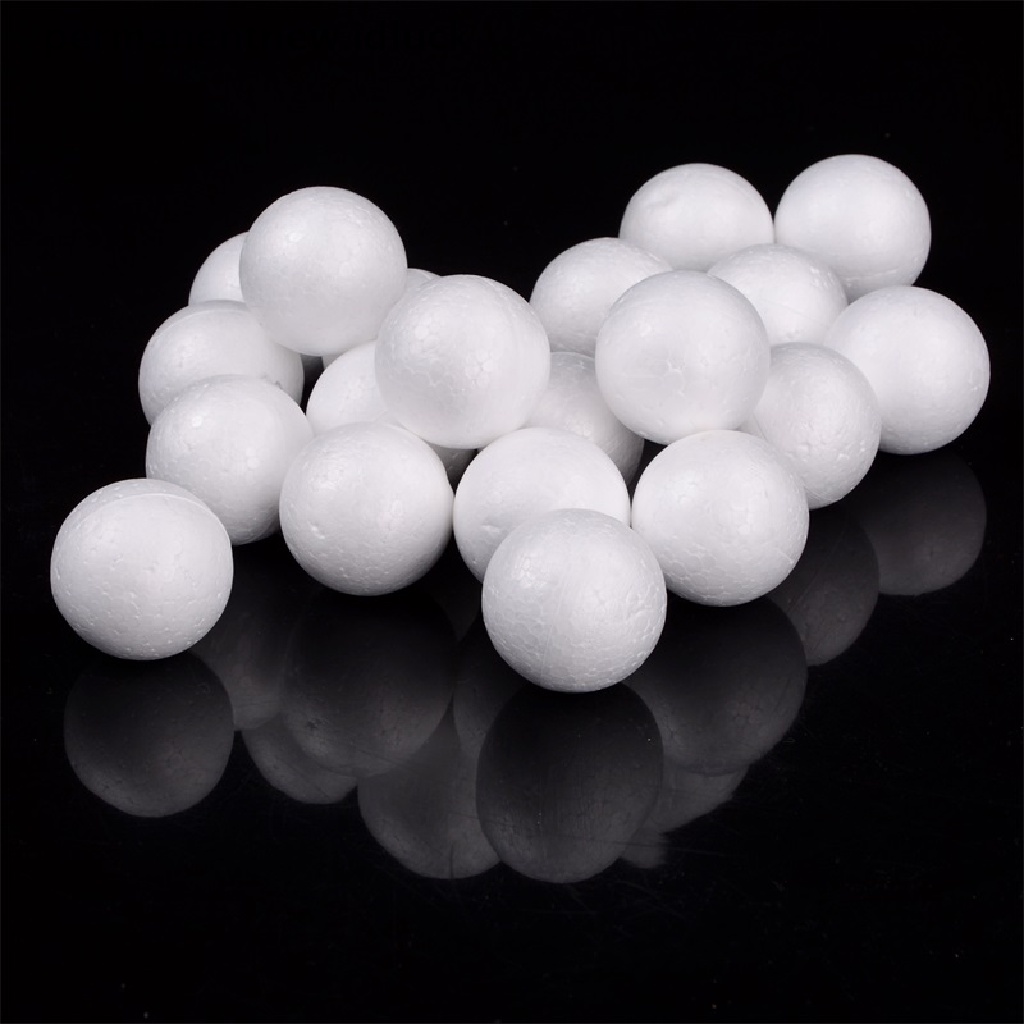 20 PCS Bola Busa Polystyrene Styrofoam Ukuran 10-40mm  20pcs Bola Styrofoam Polystyrene Warna Putih Untuk Craft DIY 20pcs Kuku Palsu Bentuk Bulat Warna Putih