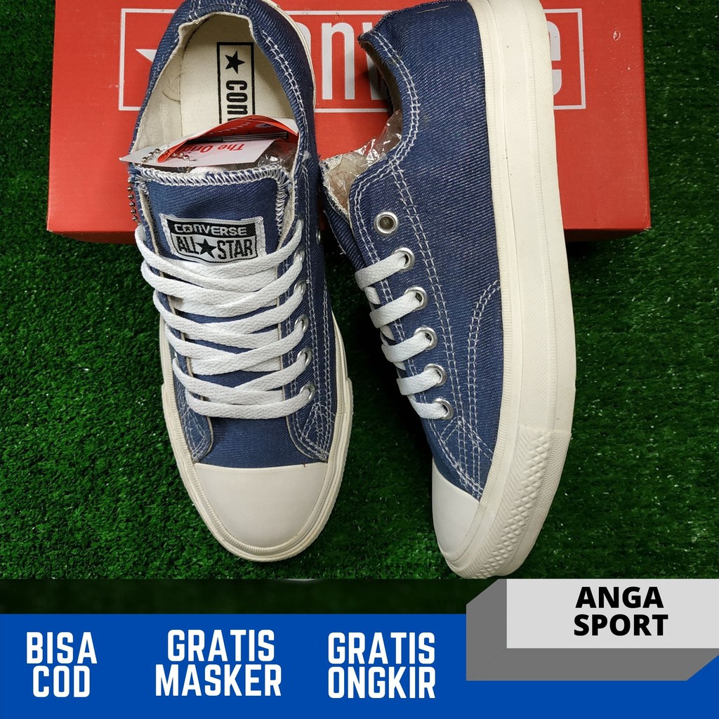 SEPATU PRIA CONVERSE ALL STAR 70s CHUCK TAYLOR BAHAN DENIM JEANS BIRU MADE IN VIETNAM PREMIUM