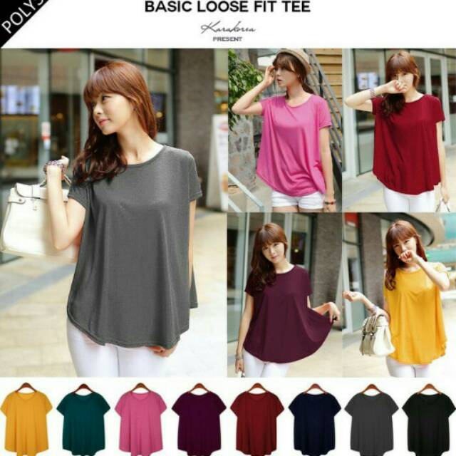 Basic loose vit tee/ blouse/baju wanita