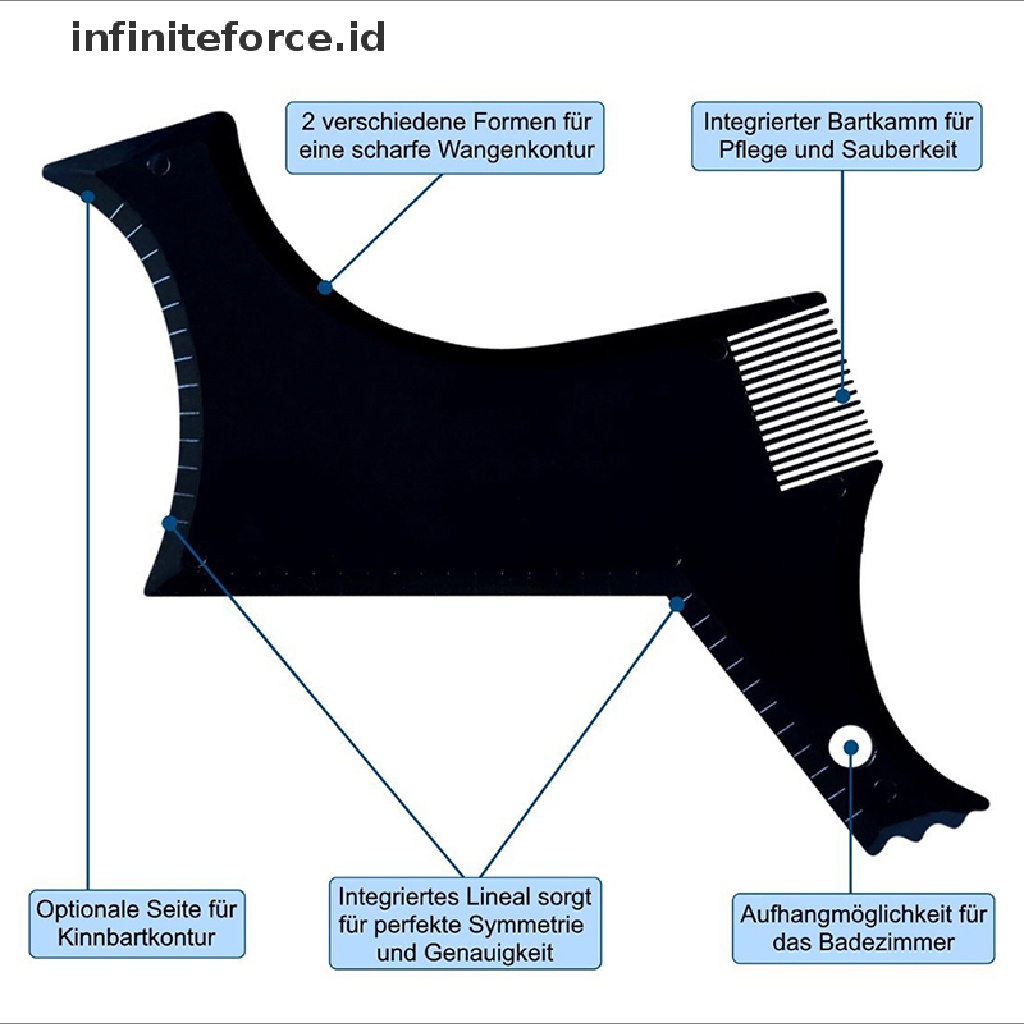 (infiniteforce.id) Sisir Cetakan Cukur Jenggot Pria