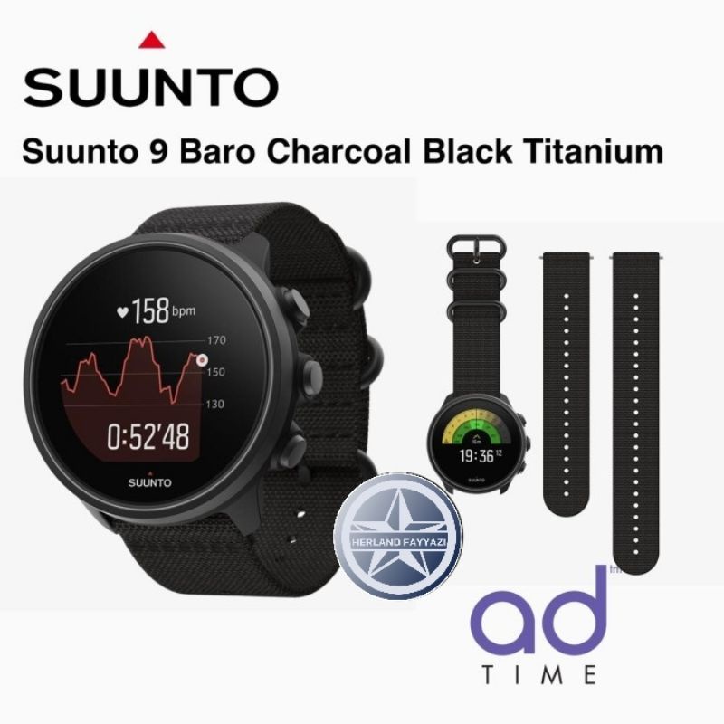 Suunto 9 Baro Charcoal Black Titanium - Garansi Resmi PT. AD TIME 2 Th