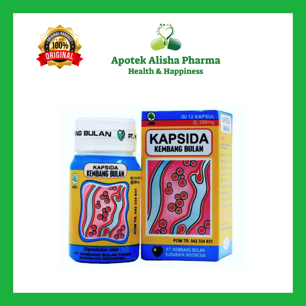 KAPSIDA KEMBANG BULAN 12 Kapsul-Kapsida Kapsul Bersih Darah Kembang Bulan Obat Gatal/Jerawat/Bisul/Koreng