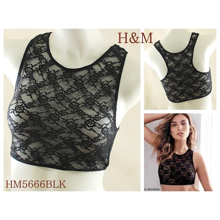 H M LACE TOP LINGERIE  TRANSPARAN  SUPER SEXY  KARET BAGIAN DADA terbatas