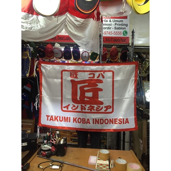 Bendera printing custom bahan satin 90x135