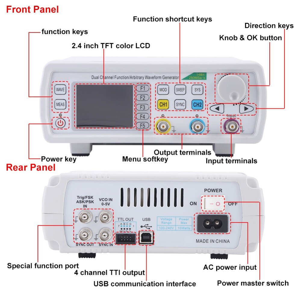 Generator signal Sinyal FY6600 Dual Channel Counter Function 60MHz