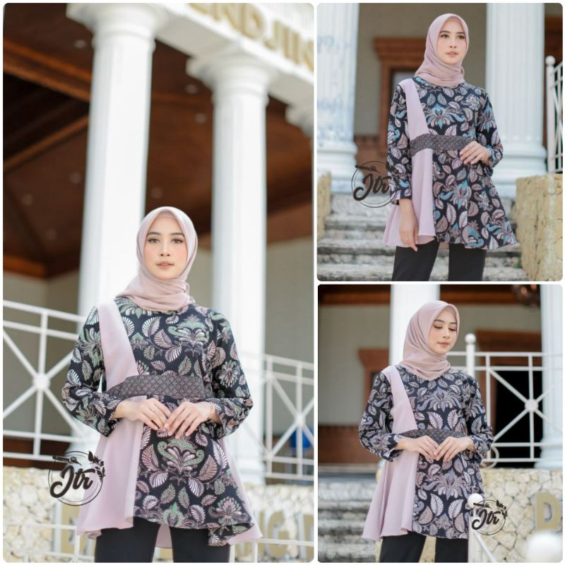 ATASAN BATIK MOTIF PADI SOGAN SERAGAM BATIK BAJU BATIK WANITA