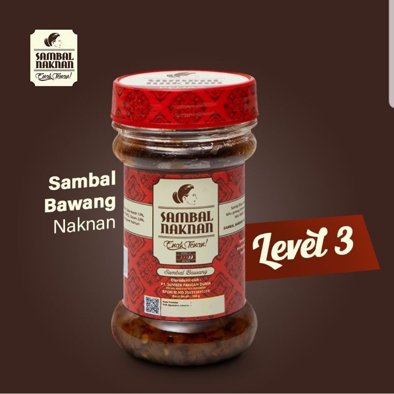 Sambal Naknan Level 3 (Pedas) (botol merah) + Bubble Wrap