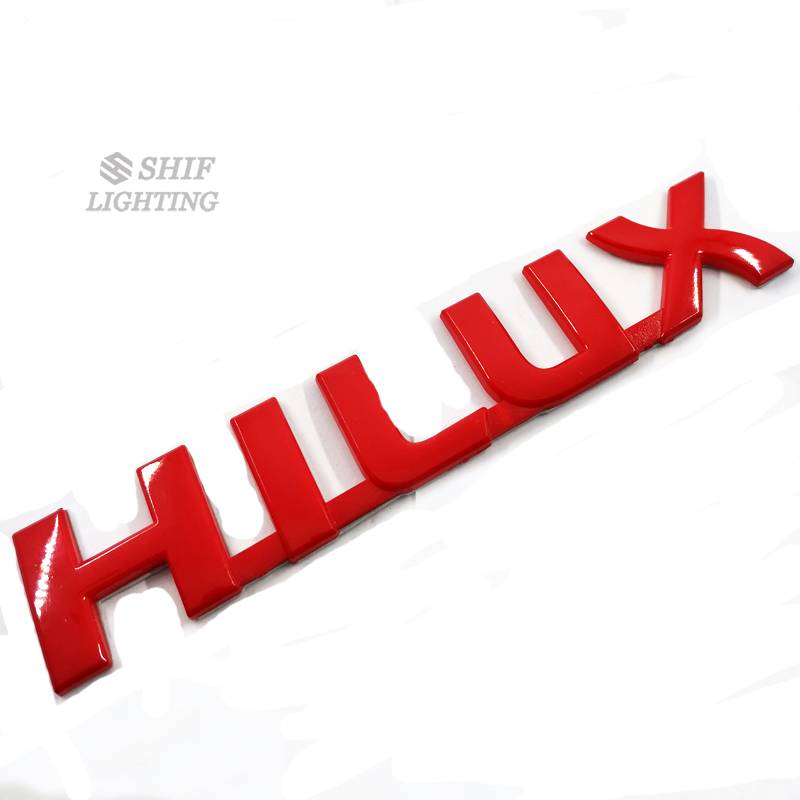 1pc Stiker Emblem Logo Hilux Merah Bahan Abs Untuk Bagasi Belakang Mobil Toyota