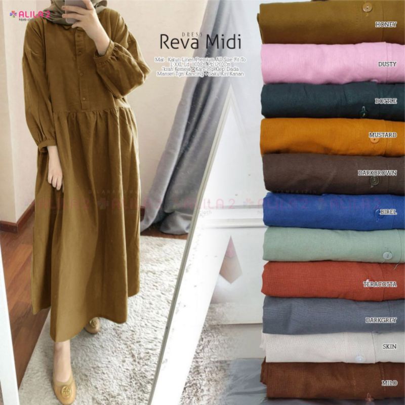 REVA MIDI//ALILA MIDI       [READY] BOHO DRESS ALILA 2 / BOHO DRESS MIDI LONGTUNIK KATUN LINEN PREMI