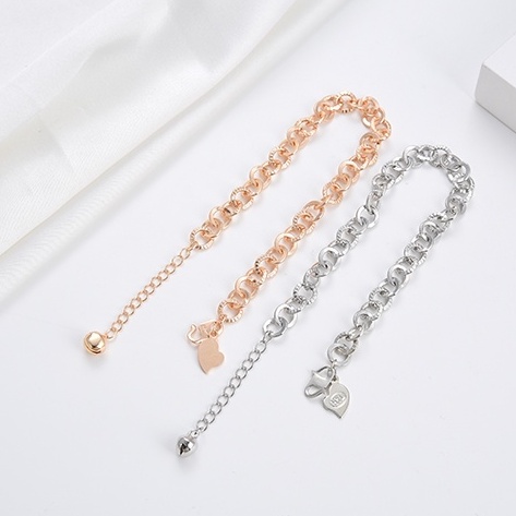 COD Gelang titanium lapis emas bola kristal berlian xuping Perhiasan perak 07b-2