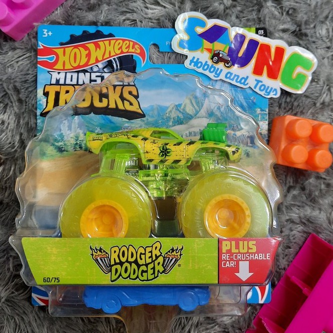 HOTWHEELS MONSTER TRUCKS RODGER DODGER HIJAU - HOT WHEELS MONSTER TRUCK