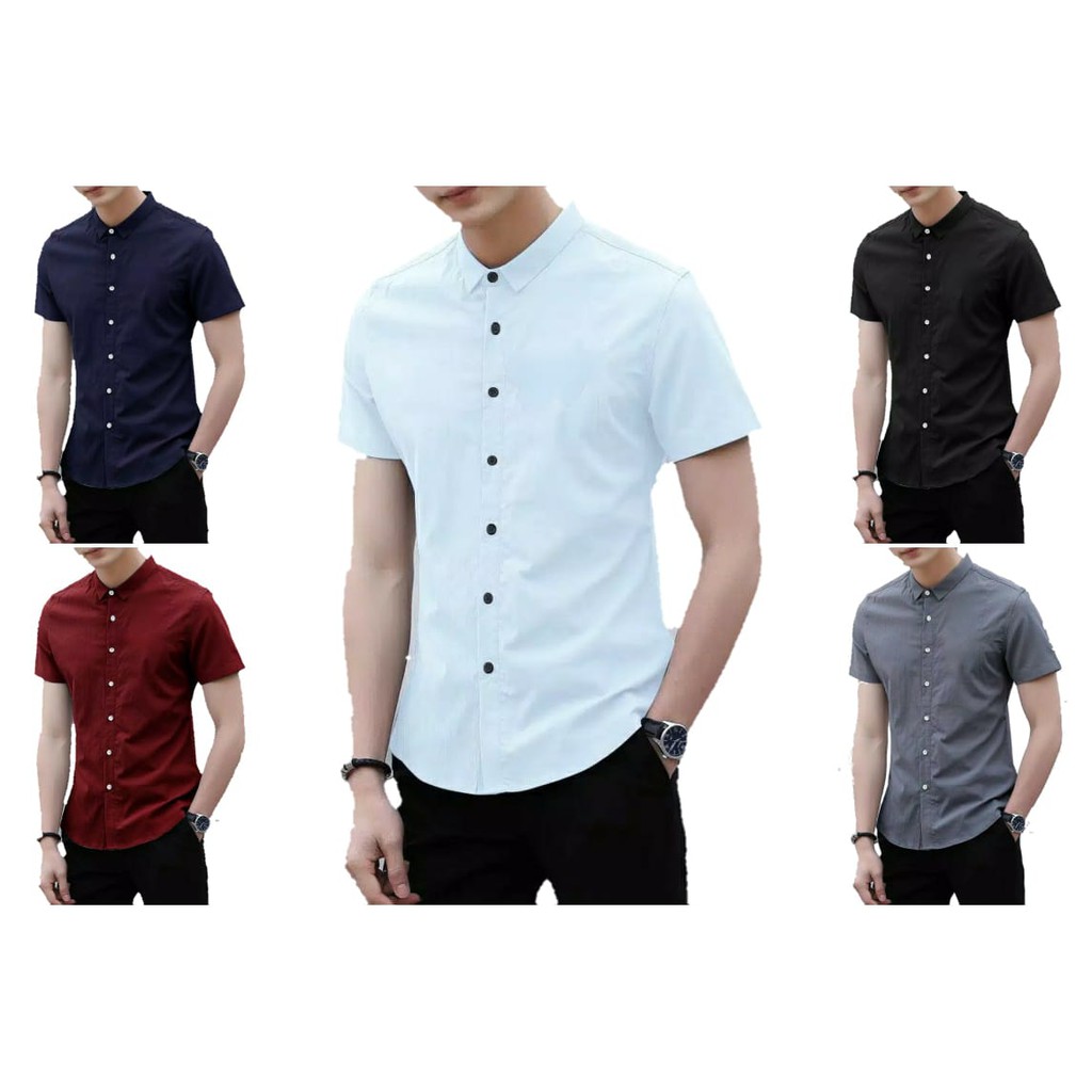 Kemeja Pria Lengan Pendek Casual | Kemeja Pria Kasual Korea Style Minho