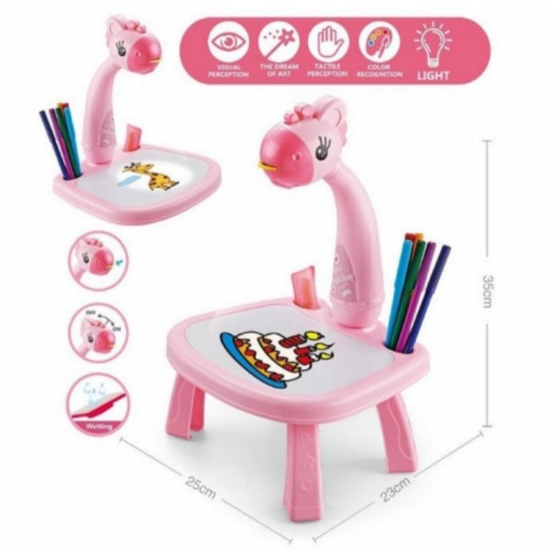 Mainan Meja Proyektor Menggambar Anak Pink Preloved