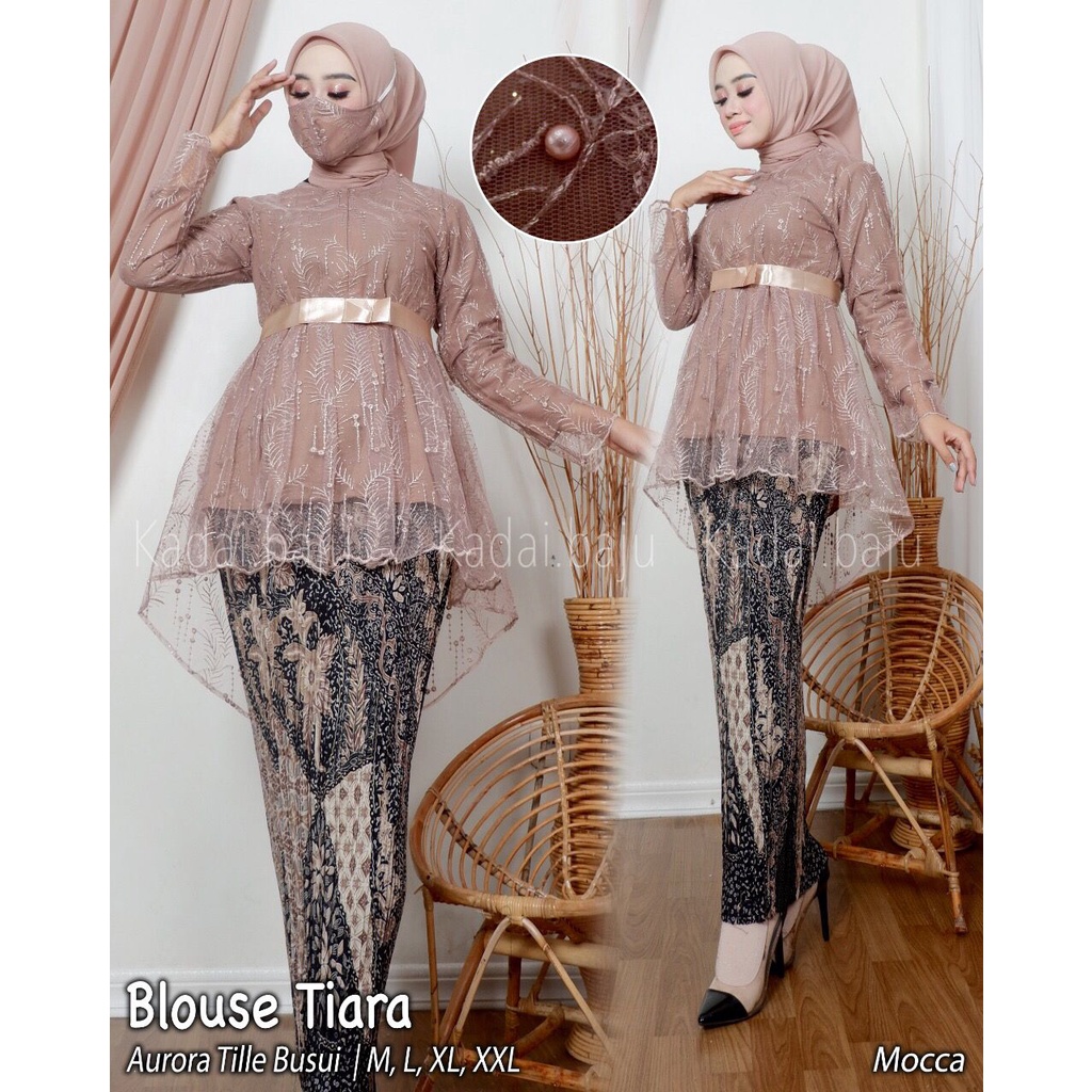 Kadai.baju / Kebaya blouse tiara / Kebaya wisuda / Kebaya brukat / Tunik brokat / Size M L XL XXL