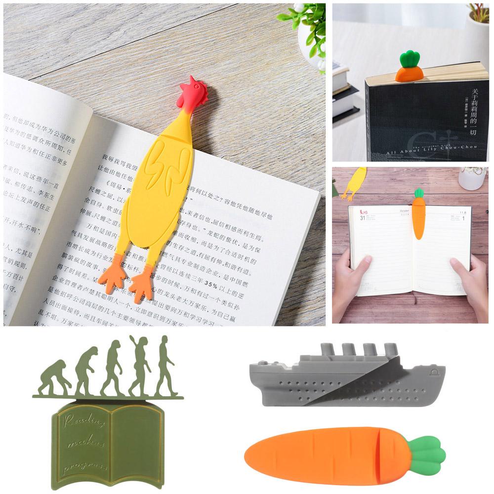 Bookmark Hewan Nanas Kartun Holder Halaman Alat Tulis Lucu Wortel Ayam