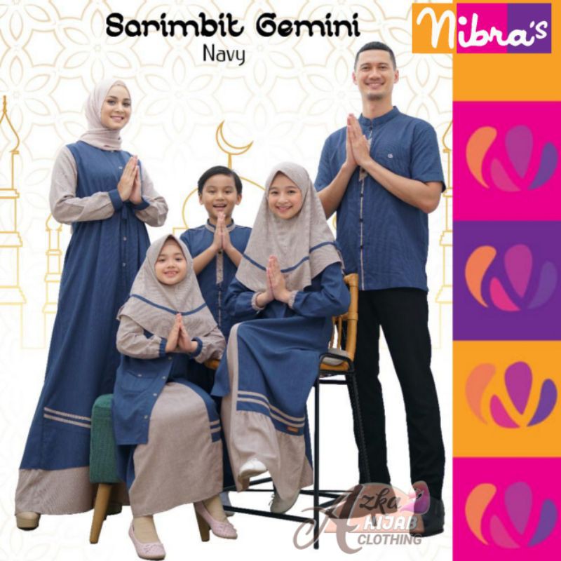 SARIMBIT NIBRAS 2021 / GEMINI NAVY NIBRAS  / BAJU SERAGAM LEBARAN KELUARGA / COUPLE MUSLIM KELUARGA