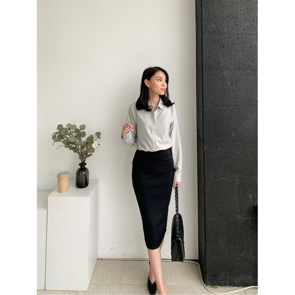 T-0379 Blouse Kemeja Wanita Basic-MISTY