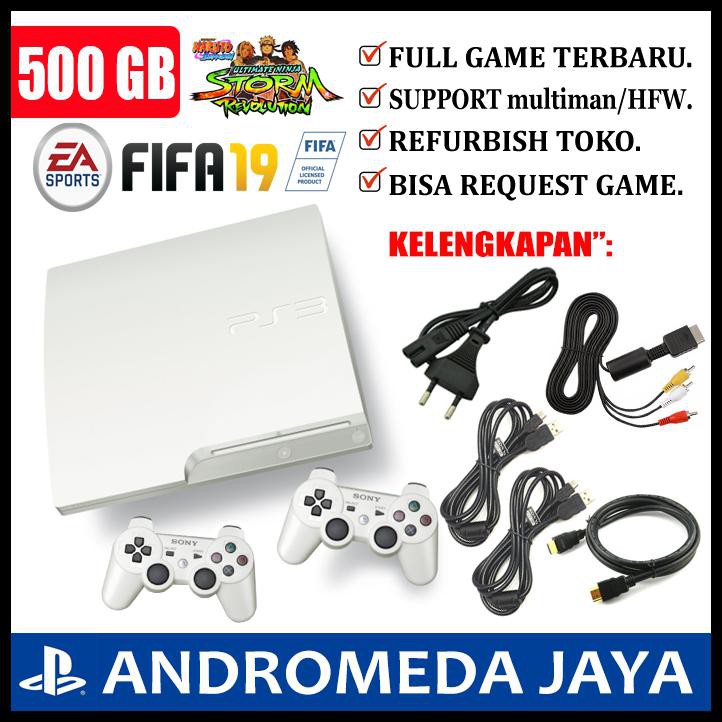 SONY PS3 PLAYSTATION 3 SLIM OFW 500GB FULL GAMES - Putih SPECIAL