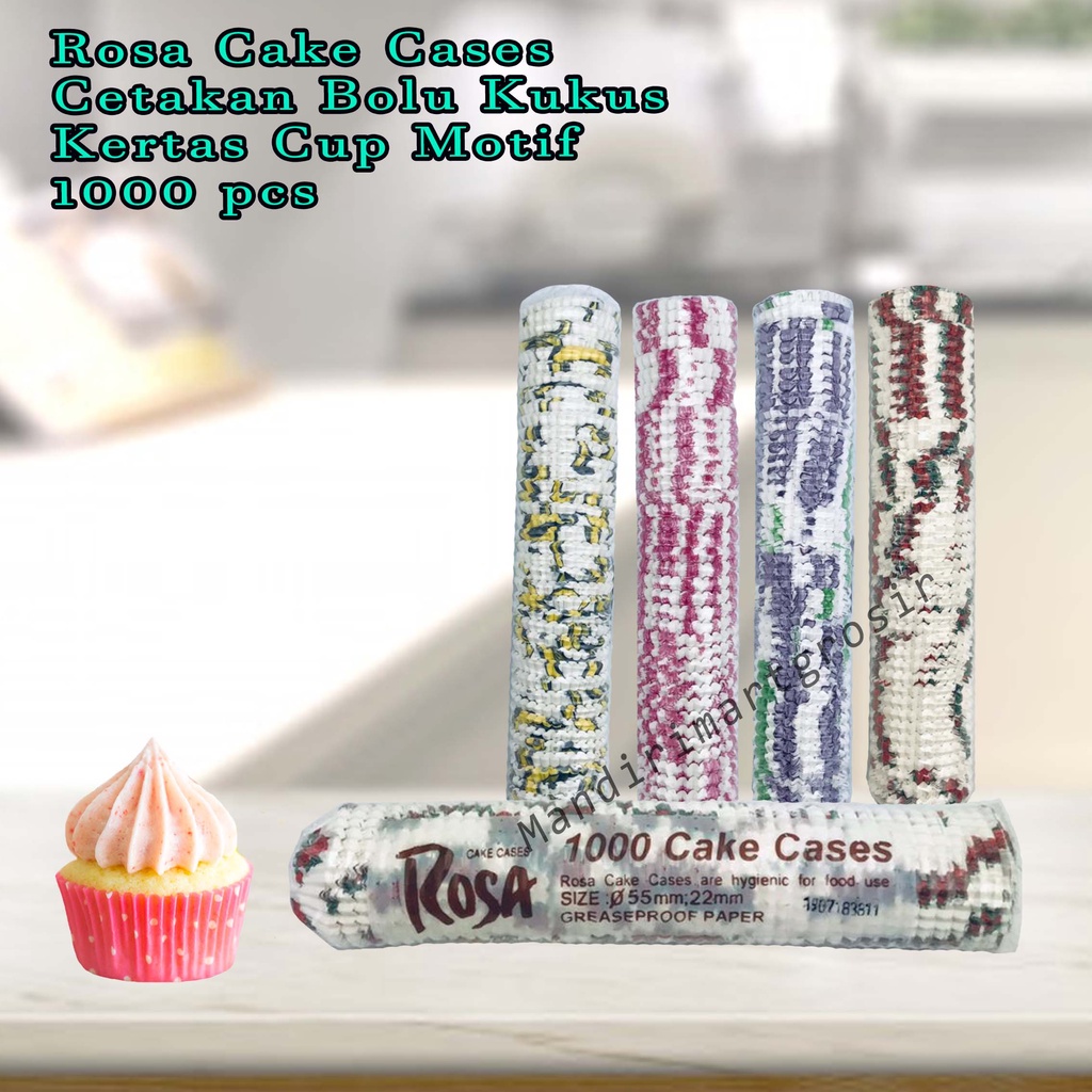 Cetakan Bolu Kukus *Rosa Cake Cases * Kertas Cup Motif * 1000pcs