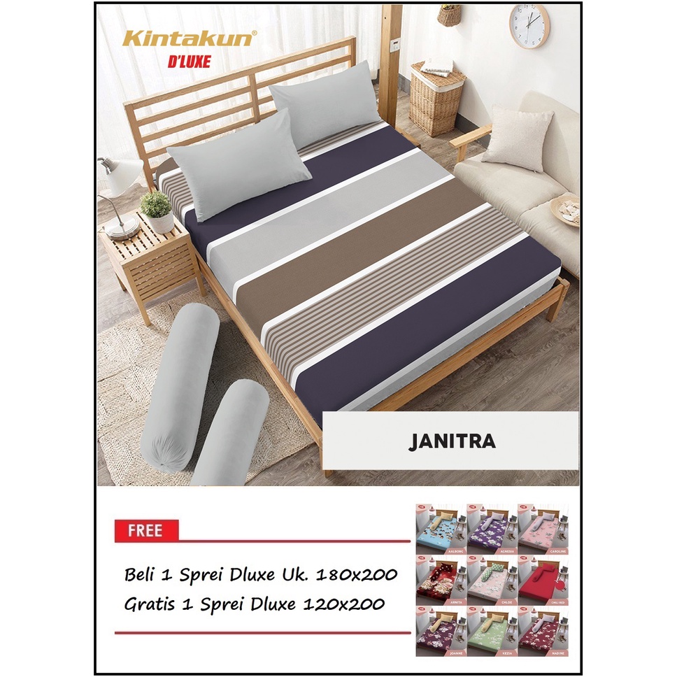 PROMO Kintakun Sprei D'Luxe Uk. 180x200 FREE Kintakun Sprei D'Luxe Uk. 120x200 - Random