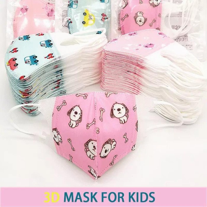 20pcs/pack Masker DUCKBILL ANAK 3 ply MOTIF CAMPUR FILTCARE KEMENKES