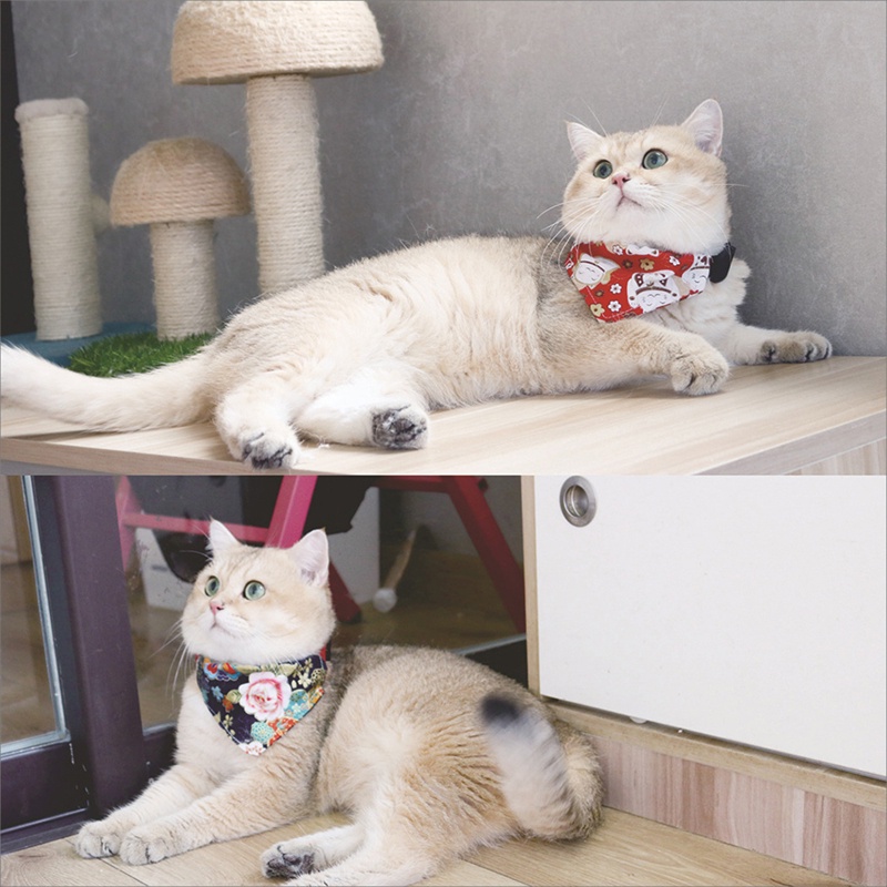 TK 1PC Cat Saliva Towel And Wind Triangle Scarf Cat Collar Small Dog Pet Accessories