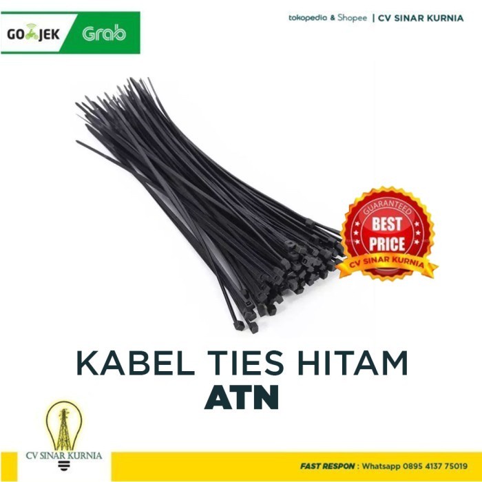 Kabel Tis / Cable Tie / Kabel Ties / Ripet kabel 15 cm Merk ATN HITAM SNI