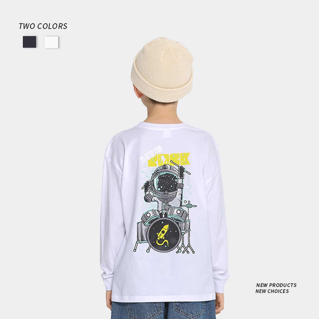 Kaos Lengan Panjang T-Shirt Anak Usia 2-6 tahun Gambar Astronot DRUM