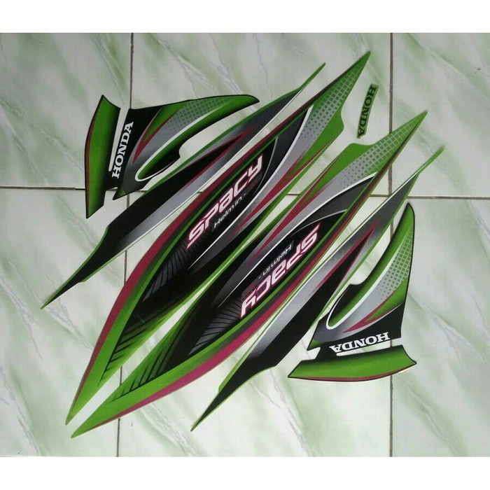 stiker striping honda spacy 2011 2012 2013 2014 - Hijau - Biru - Biru